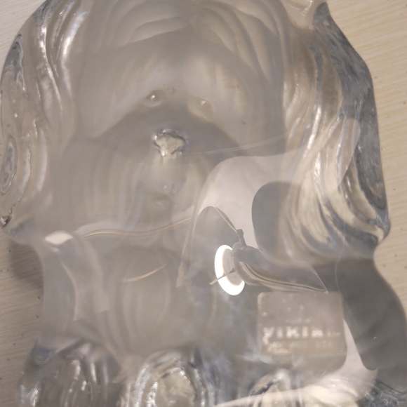 Vintage Viking Frosted Glass Dog Decor Hand made Paperweight - Picture 5 of 6